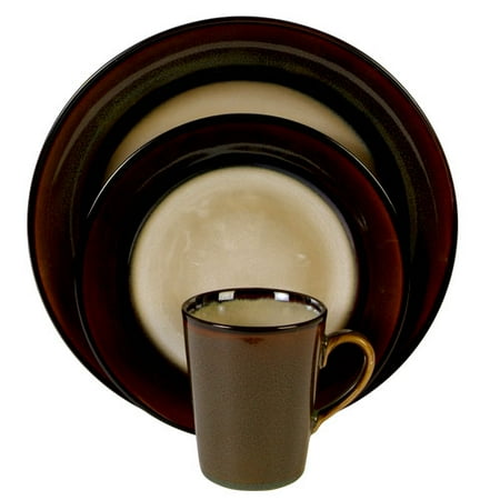 Gibson Home Rave 16-Piece Dinnerware Set, Stripe