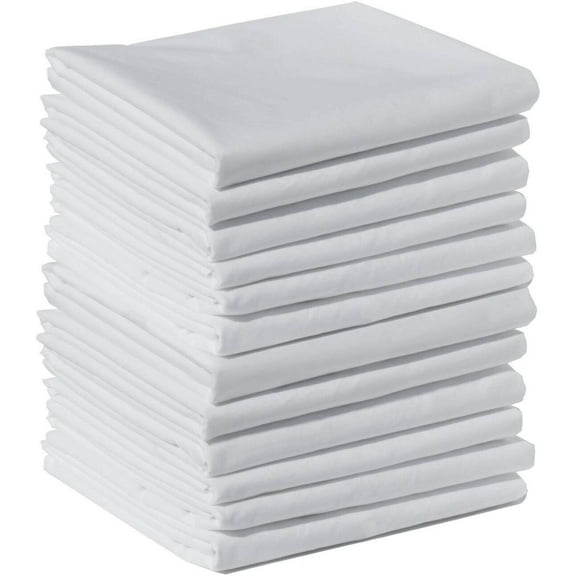 Lot of 12 Standard Size Pillowcase 20" x 31," White