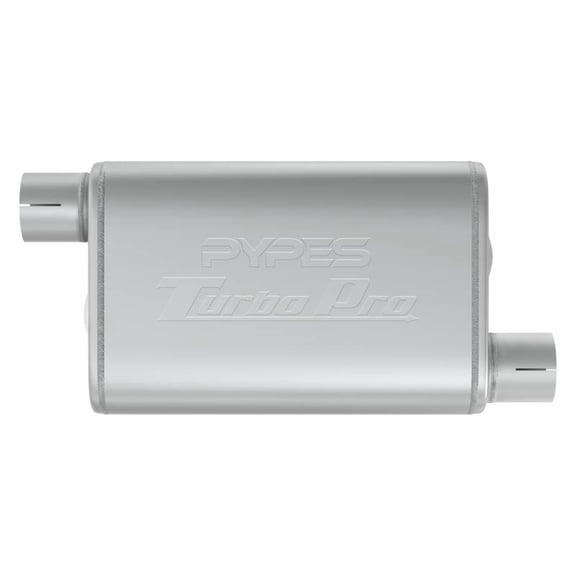 Pypes Exhaust Turbo Pro Muffler 3.0 Inch Offset Inlet/Offset Outlet