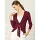thumbnail image 3 of Cardigan Dobladillo Rizado RebeDe Punto Frente De CorbaPaMujeres borgoS, 3 of 6