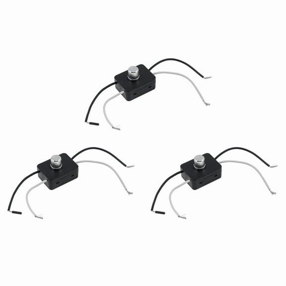 3X Built-in Dimmer Switch Combo Kit 120V Rotary Canopy Dimmer Switch Replacement for Table Lamps / Floor Lights