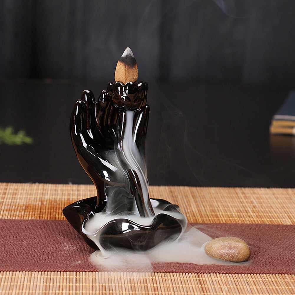 Yesbay Censer Ceramic Waterfall Backflow Incense Burners Holder Censer Diffuser Home Decor