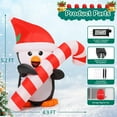thumbnail image 3 of GOOSH Christmas Inflatables 5 FT Christmas Inflatable Penguins Holding Candy Cane with Built-in LEDs, Cute Penguin Inflatable, Inflatable Penguin Christmas Outdoor Decoration for Xmas Holiday, 3 of 7