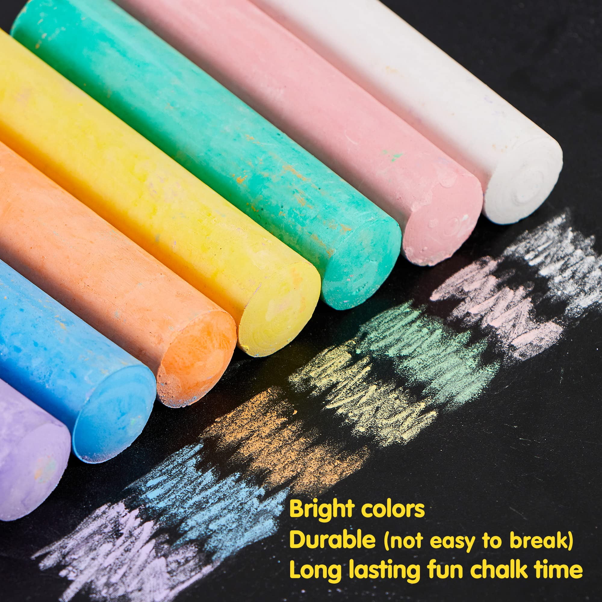 kanborow Washable Outdoor sidewalk chalk for kids,dust-free,non-toxic,send  1 pen holder (20 pieces)