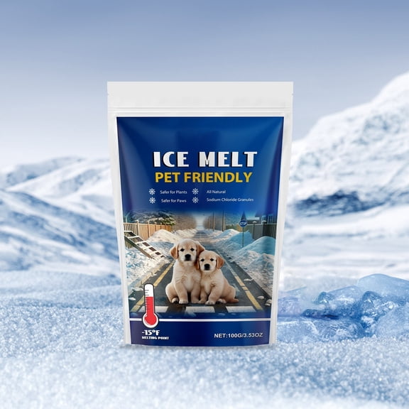Industrial Pet Safe Snow Ice Melter and Traction Agent for Concrete, Asphalt, Decks, Lawns, and More, 3.5OZ