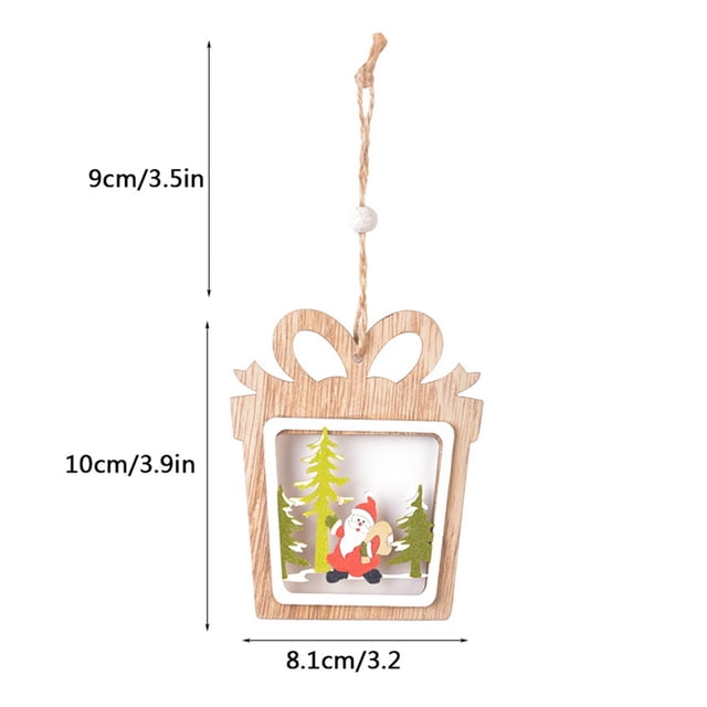Christmas Decorations Christmas Decorations, Wooden Christmas Hollowed Out Christmas Tree Pendants, Wooden Double Layer Pendants, Christmas Series Christmas Crafts