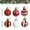F, variant on Costeam 3 CM 24 Pcs Christmas Glittering Elf Glass Ornaments for Tree - Mini Painted Swirl Dots Hanging Decorations - Red Green Christmas Tree Balls for Xmas Decor