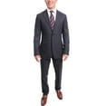 thumbnail image 2 of Napoli Slim Fit Navy Blue Check Half Canvassed Tallia Delfino Wool Suit, 2 of 6