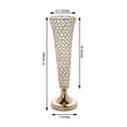 Efavormart Set of 2 Tall Gold Beaded Crystals Trumpet Floral Vase Wedding Centerpiece 23" Tall ...