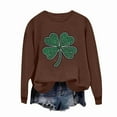 thumbnail image 4 of Diufon St Patricks Day Sweatshirt Women Long Sleeve Crewneck Shamrock Graphic Print Sweatshirt Pullover Tops, 4 of 7