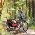 thumbnail image 2 of Aosom Remorque Vélo 2-en-1 pour Enfants, Porte-Bébé Poussette Pliable, Rouge, 2 of 10