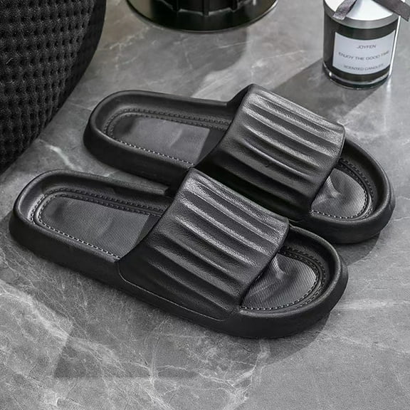 CPNG Women Men Bathroom Home Waterproof Lightweight Shoes Solid Non Slip Breathable Massage Soft Sole Quick Drying Slipper Comfortable Flat Shoes Mens Soft Slippers