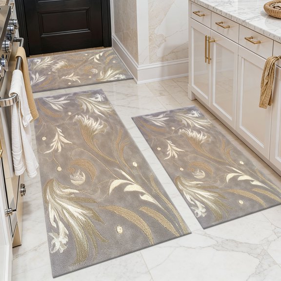 BlueDreamer Kitchen Rug Set 3 Piece, Non Slip Machine Washable Mats for Home Floor and Living Room
