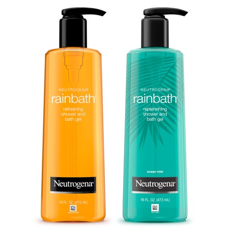 Neutrogena Rainbath Refreshing & Cleansing Shower & Bath Gel Moisturizing Daily Body Wash & Shaving Gel for Soft Skin Two Pack Including Ocean Mist & Original Scents 2 x 16 fl. oz