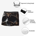 thumbnail image 3 of Balery Gold Pattern Black Skull Calzoncillos bóxer para hombre, ropa interior de algodón suave y transpirable con cinturilla de nailon-Medium, 3 of 5