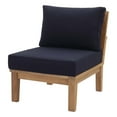 thumbnail image 5 of Modern Contemporary Urban Outdoor Patio Balcony Garden Furniture Lounge Sofa and Chair and Coffee Table Set, Wood, Navy Blue Natural, 5 of 9