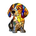 thumbnail image 2 of Handmade Resin Dog Night Light, 8 Breed Choices (Bulldog, Pug, Corgi, Dachshund), Stained Glass Style Table Lamp, Unique Gift for Dog Lovers, 6 Inch, 2 of 3