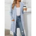 thumbnail image 4 of Aricy Ribbed Knit Cardigan Sweaters for Women Long Dusters Cozy Soft Knitwear Lightweight Open Front Sweater Solid Color Coat Warm Long Sleeve Shrug Cardigans with Pockets, 4 of 5