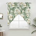 thumbnail image 5 of Sage Green Spring Floral Kitchen Window Curtains, Swag Curtains Valance for Bedroom Living Room Bathroom, Summer Botanical Farmhouse Rod Pocket Window Treatment Curtain Block Drapes 2 Panels 36"x63", 5 of 9