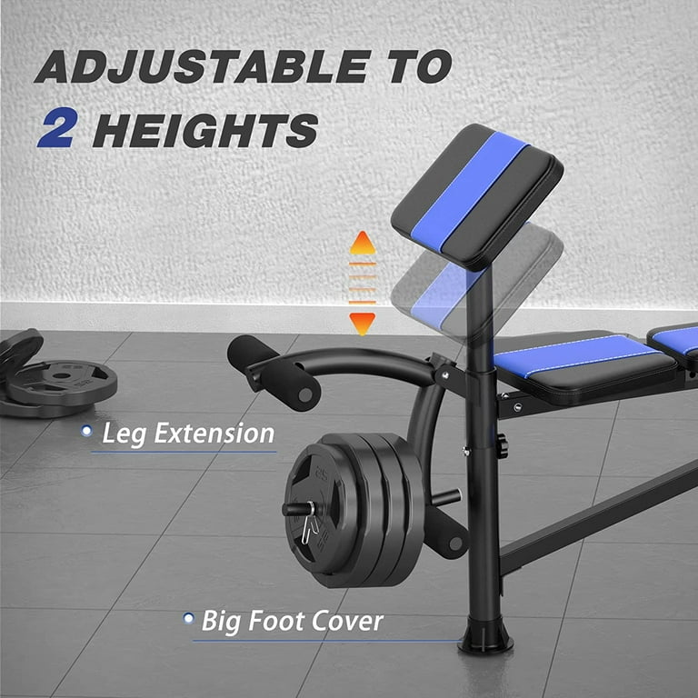 JX FITNESS Olympic Weight Bench with Rack Press Rack with Leg Extension Preacher Curl and Weight Storage for Home Gym Walmart