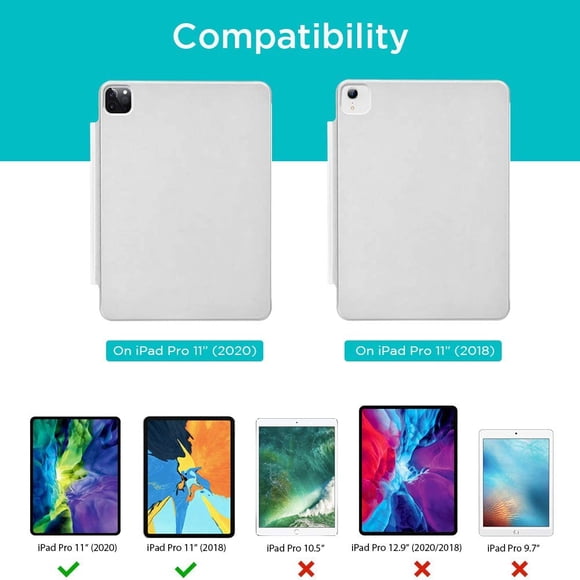 ESR Étui Magnétique Intelligent pour iPad Pro 11 Pouces 2020 2ème Génération, Attache Magnétique Pratique, Supporte Apple