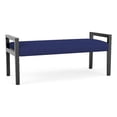 thumbnail image 1 of Pemberly Row Waiting Reception 2 Seat Bench Wood Frame in Blue, 1 of 5