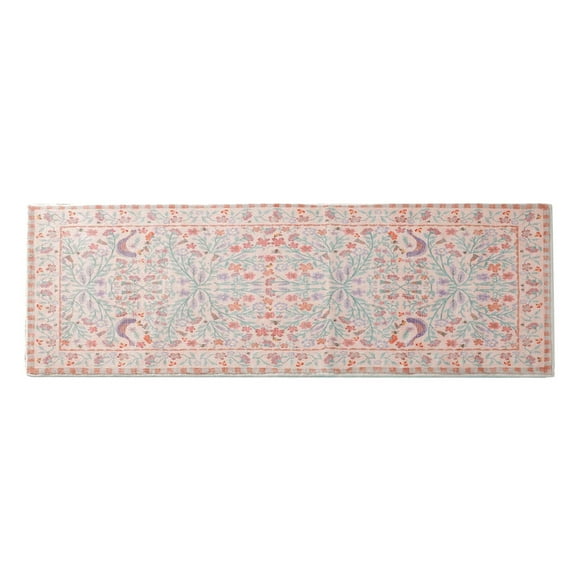 Long Tapis de Bain Lavable Non - avec Motif Bohème d'Oiseau, Doux et Mignon, Tapis de Salle de Bain pour le Confort du Plancher de Douche