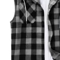 thumbnail image 3 of Ixbnca Men's Hoodie Shirts Sleeveless Plaid Jacket Mens Button/Zip up Summer Casual Hooded Tank Tops, 3 of 4