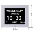 thumbnail image 2 of Calendario digital Despertador Reloj diurno con pantalla grande de 8 ", am pm, 5 Despertadores, Relojes de demencia Calendario de escritorio electrónico LED Despertador para ancianos Calendario perpetuo Zhivalor OTTO-2034726-3, 2 of 8