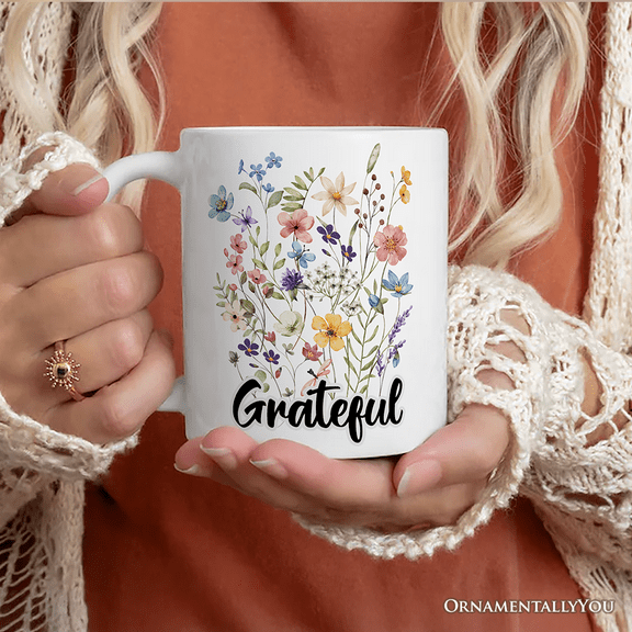 Wildflower Bouquet Gift Mug, Floral Coffee Cup