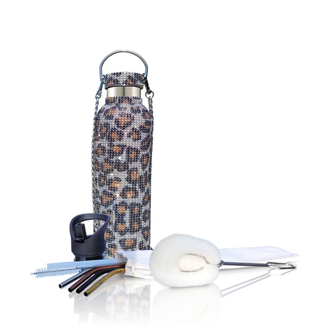 Botella termo ZULETTI Brillante con purpurina y estampado animal
