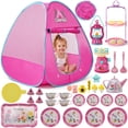 thumbnail image 5 of Kids Camping Set with Tent, 42PCS Pop Up Tent, Indoor Outdoor Pretend Play with Tea Party Set for Little Girls, Princess Toys for Toddler Girls, Gift Idea for Girls Age 3 4 5 6 Year Old, 5 of 10