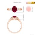 thumbnail image 4 of ANGARA Natural Solitaire 1.25 ct Ruby Split Shank Engagement Ring with Trio Diamonds in 14K Rose Gold for Women (Size-8x6mm) | July Birthstone, Anniversary, Jewelry Gift for Women | Natural Ruby Ring, 4 of 9