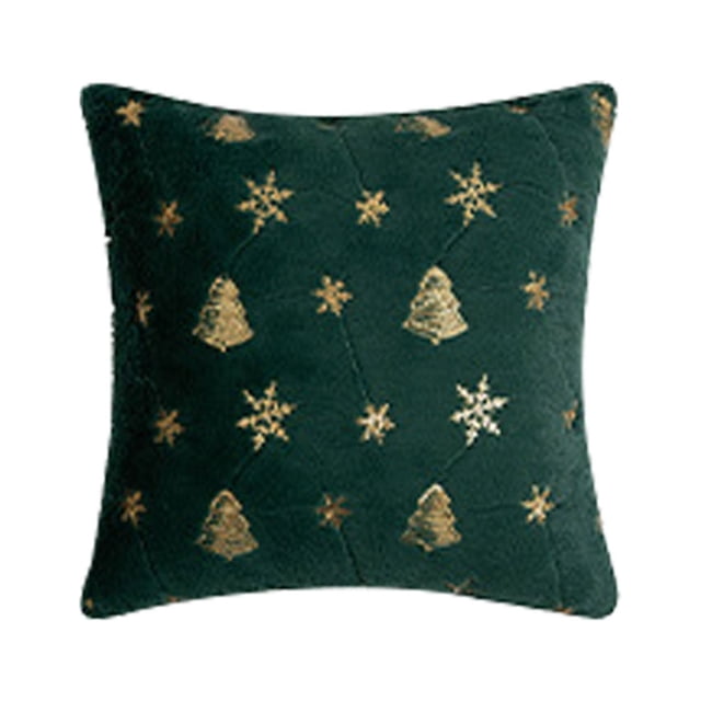 Tyidzon Christmas Tree Embroidered Throw Pillow Cover Snowflake Throw Pillow Christmas Decorative Gift Cushion Cover Without Core Home Decor Throw Pillow Covers
