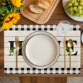 thumbnail image 4 of Rustic Home Placemats Set of 4, Eucalyptus Leaves Floral Wooden Buffalo Plaid Placemats for Dining Table, Place Mats for Kitchen Tabletop, Waterproof Wipeable Dining Table Mats Set, 4 of 9