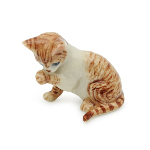 Handmade Miniatures Ceramic Arabian Mau Cat Figurine Animals Decor Collection