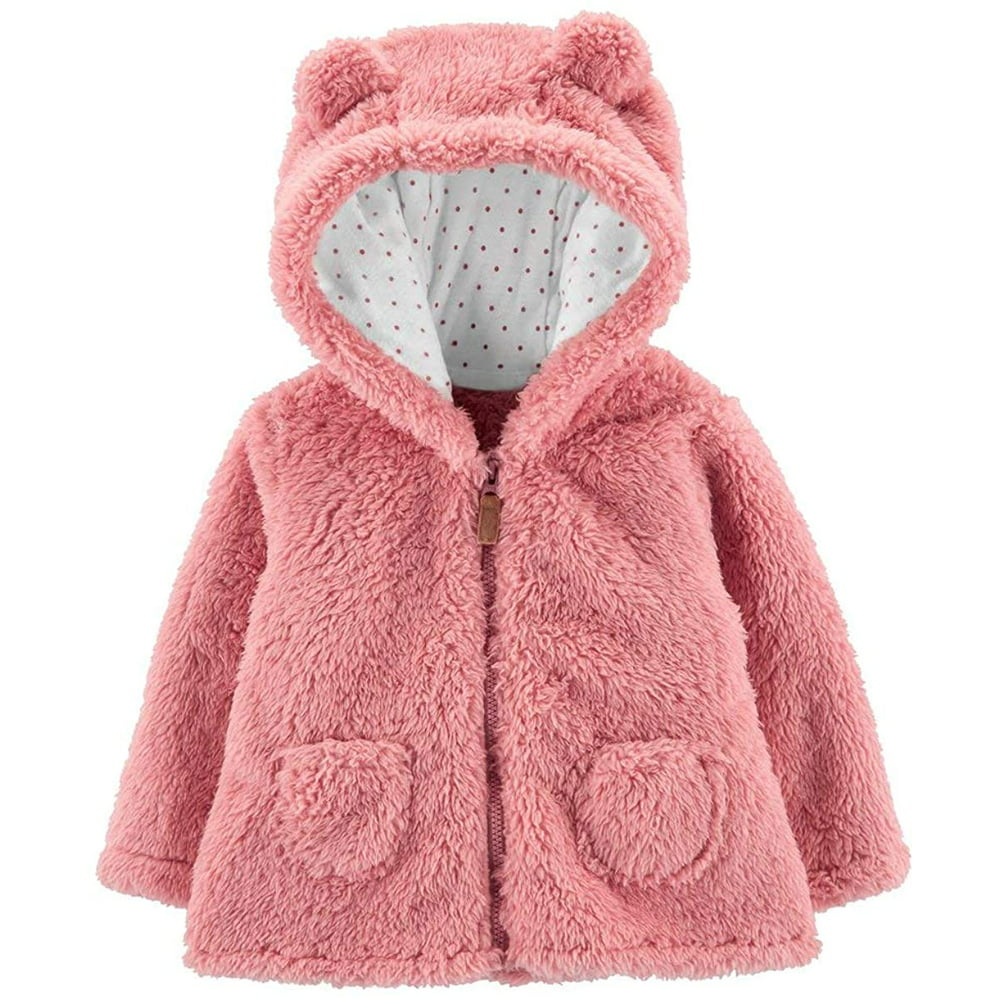 Carter's - Carter's Baby Girls' Lined Hooded Sherpa Jacket Pink Sherpa ...
