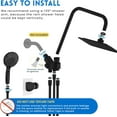 thumbnail image 5 of Dual Shower Head Combo with 8 Inch High Pressure Rain Head and Handheld Spray, 6 Settings Matte Black, 5 of 7