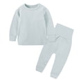 thumbnail image 2 of XAOFW Baby Boys Girls Outfits Long Sleeve Solid Color Top And Elastic Pants 2 Piece Everyday Sets For Toddlers Kids Trendy Clothing Sets 6-12 Months, 2 of 5