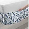 thumbnail image 2 of Blue Bed Skirt, Chinese Floral Garden Pattern Nature Inspirations with Traditional Ornament Design, Elastic Bedskirt Dust Ruffle Wrap Around for Bedding Decor, 4 Sizes, Blue White, by Ambesonne, 2 of 2