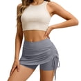 thumbnail image 6 of High Waist Workout Skirt with Built-In Shorts, Ruffle Hem Chafe-Free Athletic Tennis Yoga Running Skirt, Flowy with Zip Pocket, 6 of 7