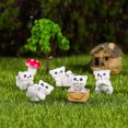 thumbnail image 3 of Naierhg 1 Set Mini Cats Statue Realistic Shape Resin Whimsical Design Garden Miniature Home Decor,White, 3 of 8