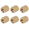 thumbnail image 1 of Conector de tubo de latón, nipple hexagonal recto, acoplador 3/8 x 3/8 G, rosca hembra, tono dorado, 6 piezas, 1 of 2
