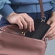 thumbnail image 5 of Monedero de mujer estilo corto con personalidad, bolsillo para múltiples tarjetas, monedero con cremallera, color negro, 5 of 5