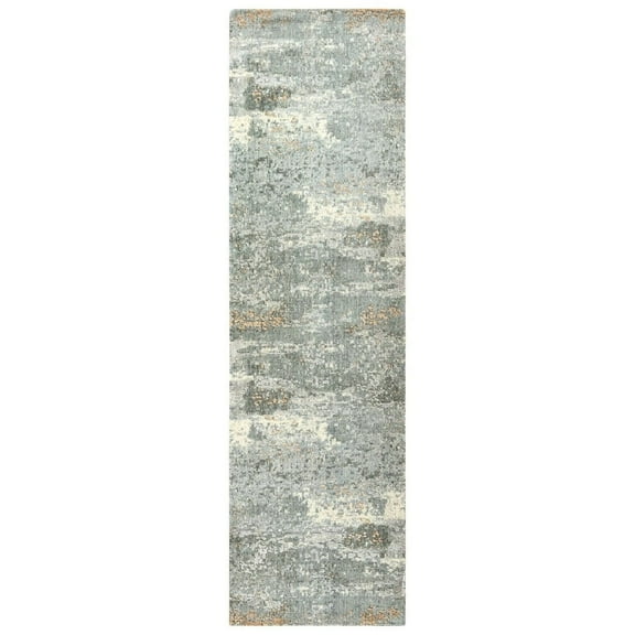 Alora Decor Radiant 2'6" x 8' Abstract Gray/Ivory/Gray Hybrid Area Rug