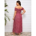 thumbnail image 2 of Vestido largo tipo A con hombros descubiertos y estampado floral estilo bohemio para mujer, 2 of 5