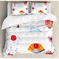 thumbnail image 3 of Japanese Duvet Cover Set Twin Size, Hand Drawn Traditional Elements Watercolors Torii Gate Origami Bird Flag Lacky Cat, Decorative 2 Piece Bedding Set with 1 Pillow Sham, Multicolor, by Ambesonne, 3 of 3