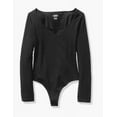 thumbnail image 3 of Victoria's Secret PINK Women's Long Sleeve Slit-Neck Bodysuits Top Black XS, NWT, 3 of 5