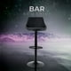 thumbnail image 5 of Sillas de Bar para Barra de Cocina con Respaldo y Reposapies de Altura Ajustable Bancos para Bar con Asiento Acolchado Diseño Elegante Set de 4 Piezas Full Black, 5 of 5