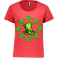 thumbnail image 3 of Inktastic St. Patricks Day Shamrocks and Hat Women's Plus Size T-Shirt, 3 of 5